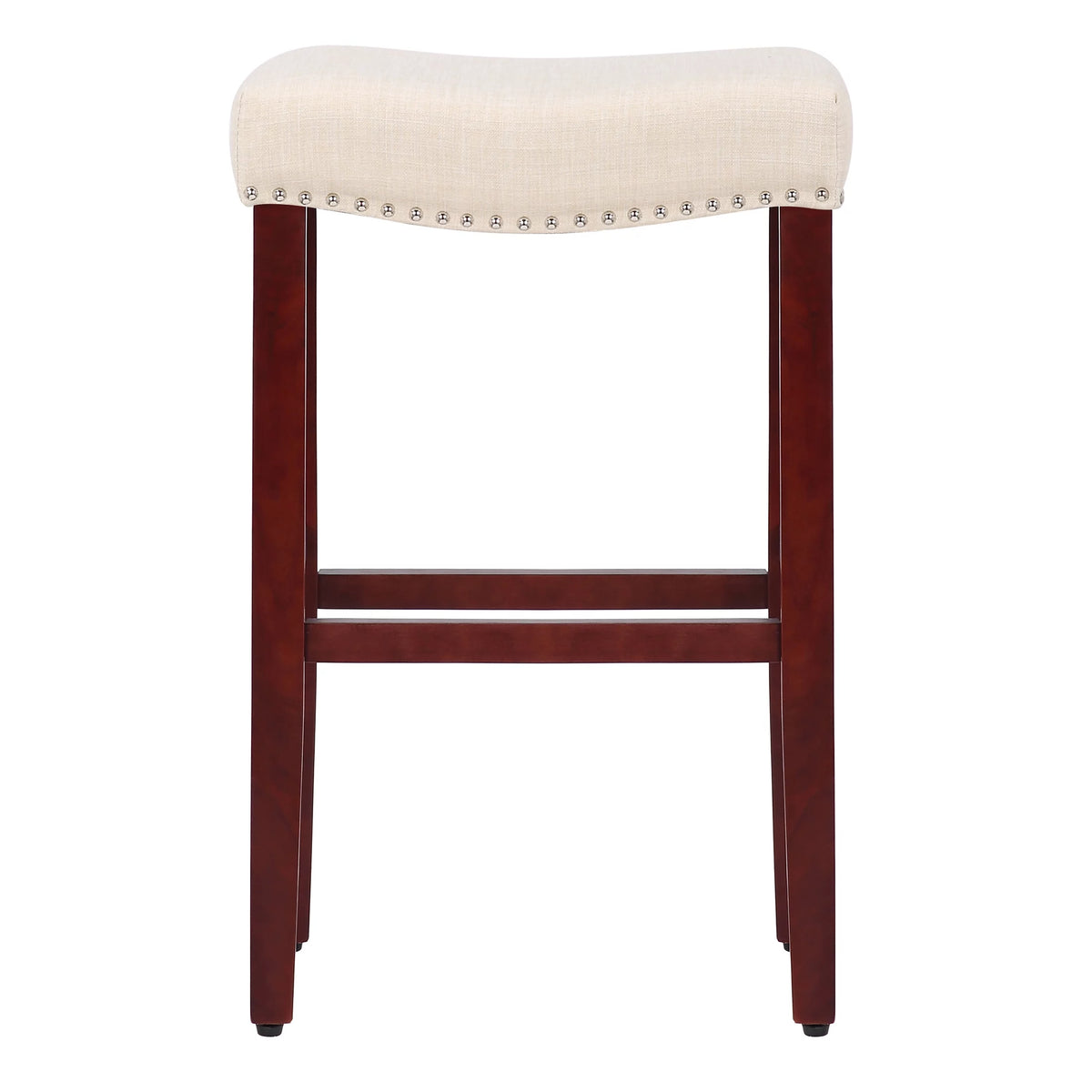 29 Inch Beige Upholstered Wood Bar Stools Z2893