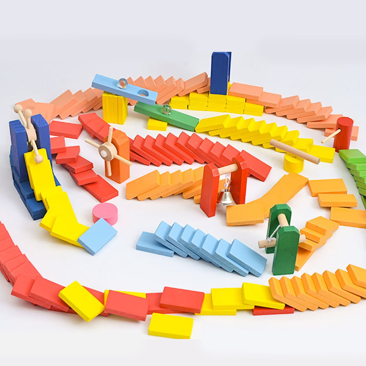 120Pcs Wooden Domino Building Block Kit A620452