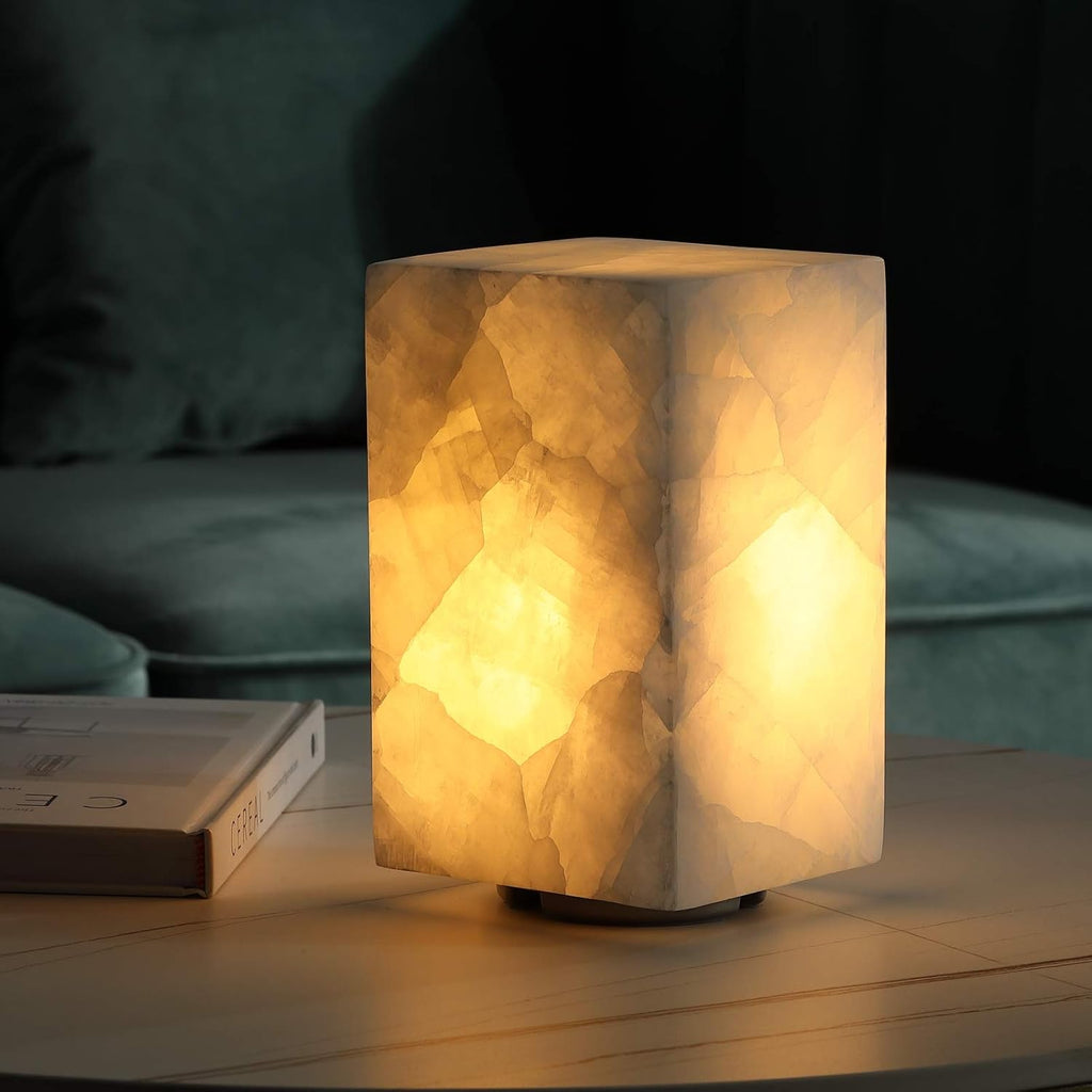 Handcrafted Calcite Dimmable LED Table Lamp O133895