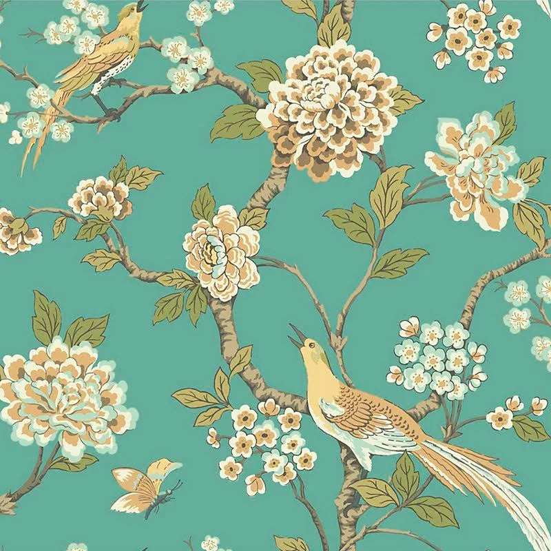 Chinoiserie Garden Wallpaper Gray/Red Y964187