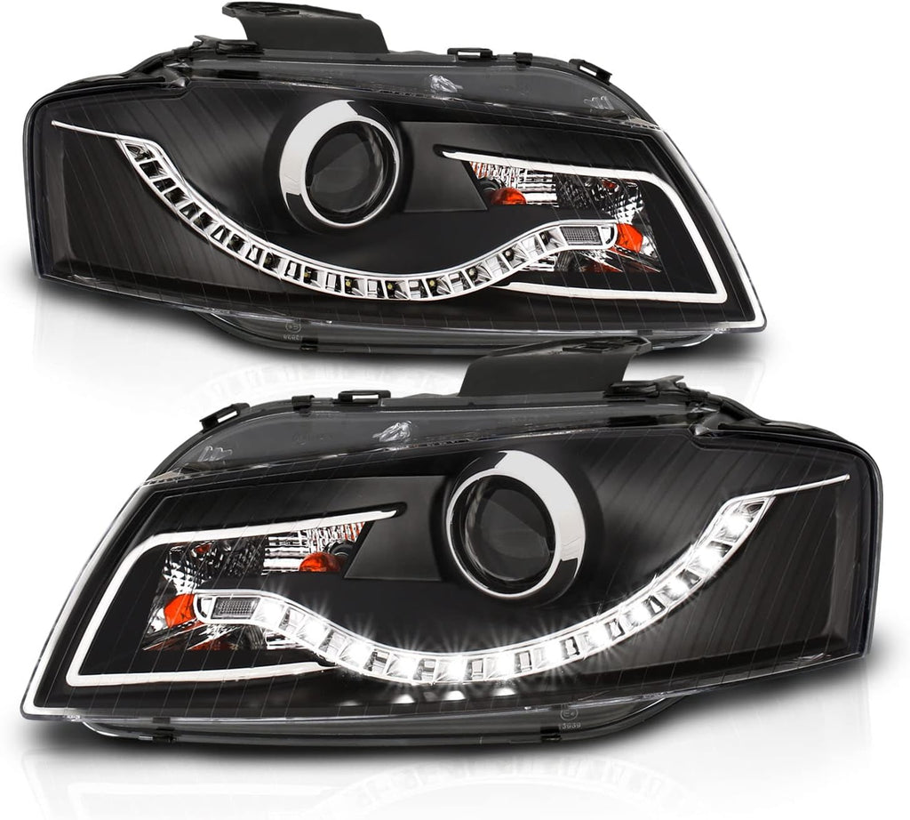Black R8 LED Style Projector Headlights for Audi A3 L7982
