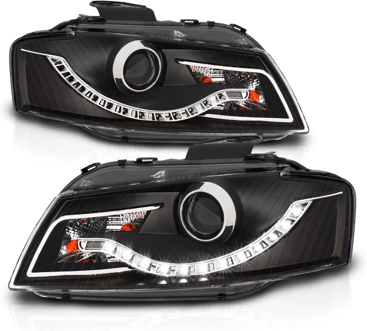 Black R8 LED Style Projector Headlights for Audi A3 L7982