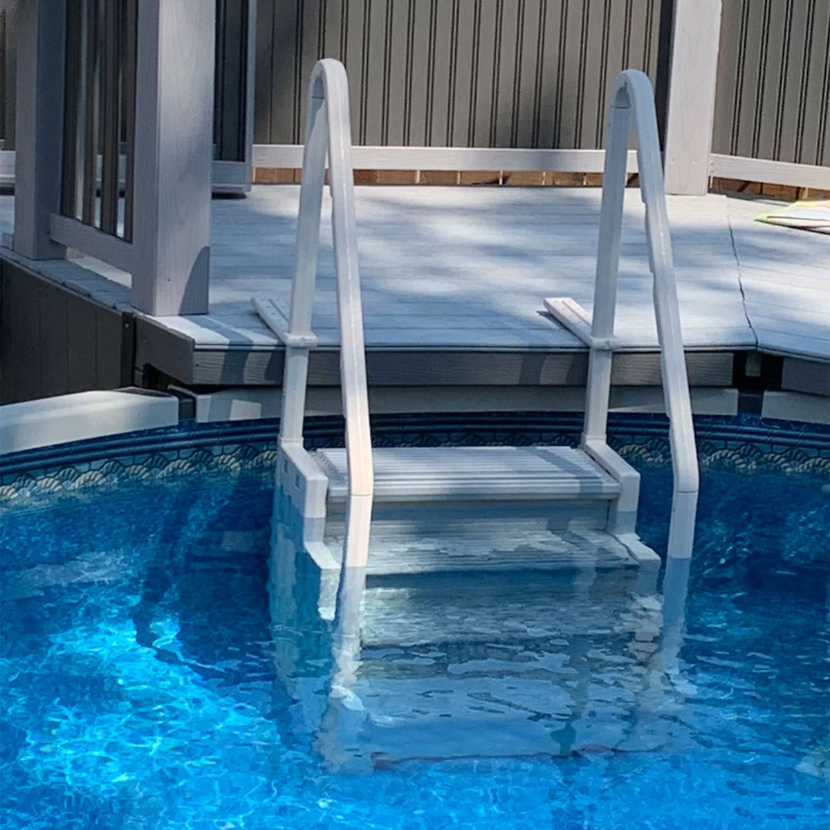 Above Ground Swimming Pool Ladder 4 Stair Step System Warm Gray L723940