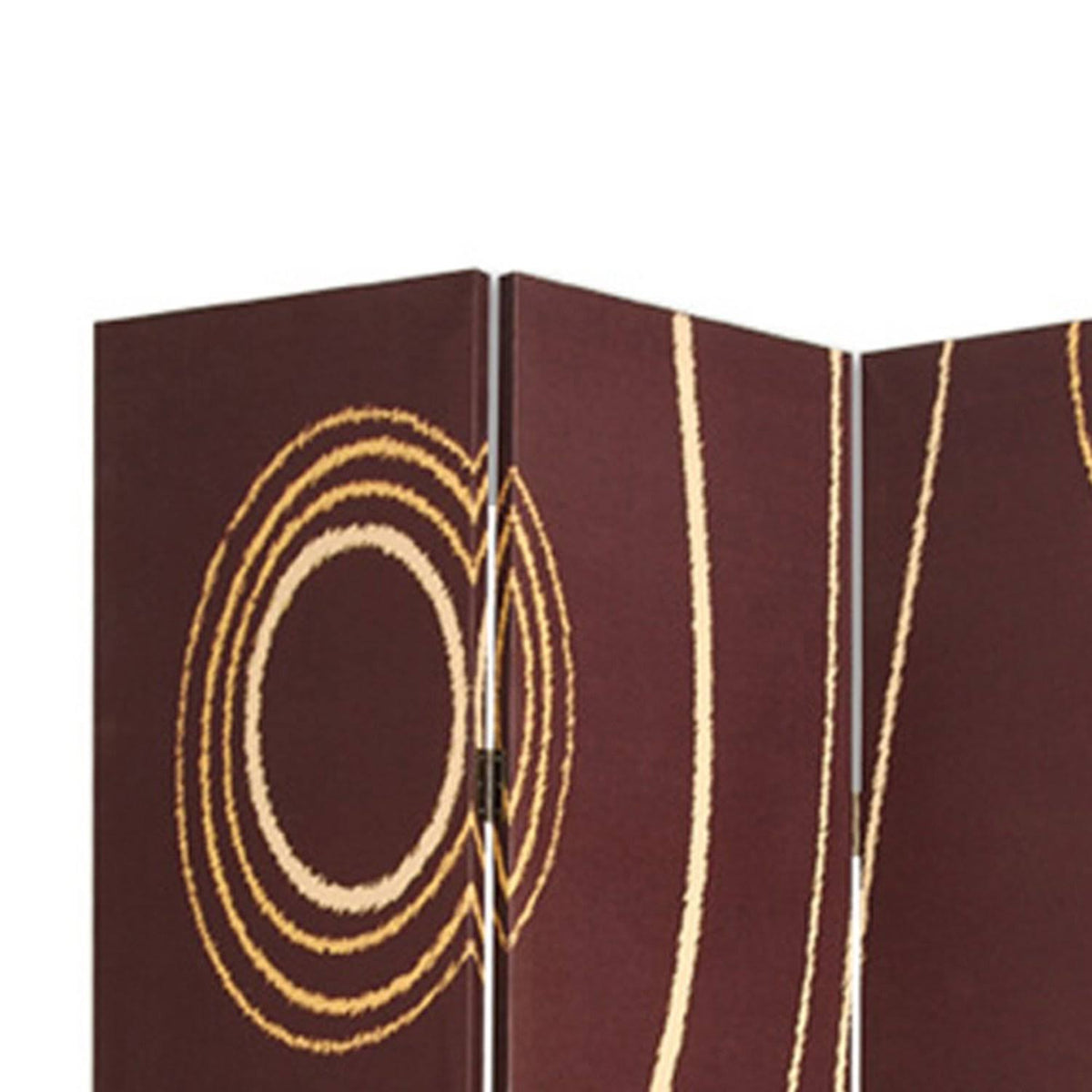 3 Panel Foldable Canvas Room Divider Brown and Yellow J6075