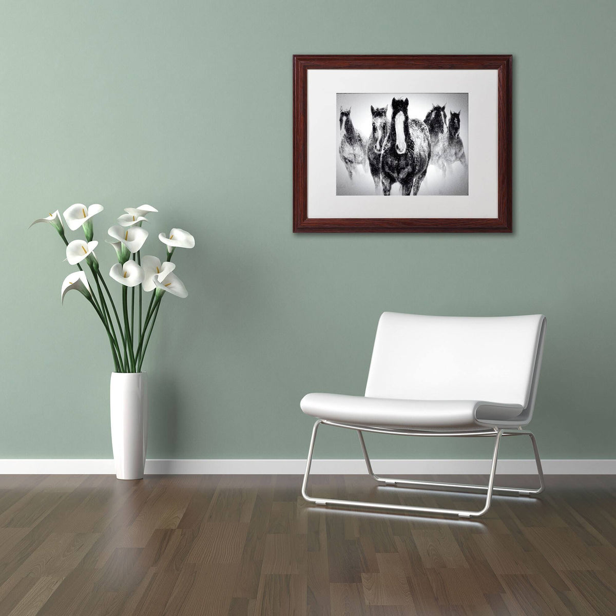 Winter Rumble Artwork Wood Frame, 16 by 20-Inch, White Matte B5210