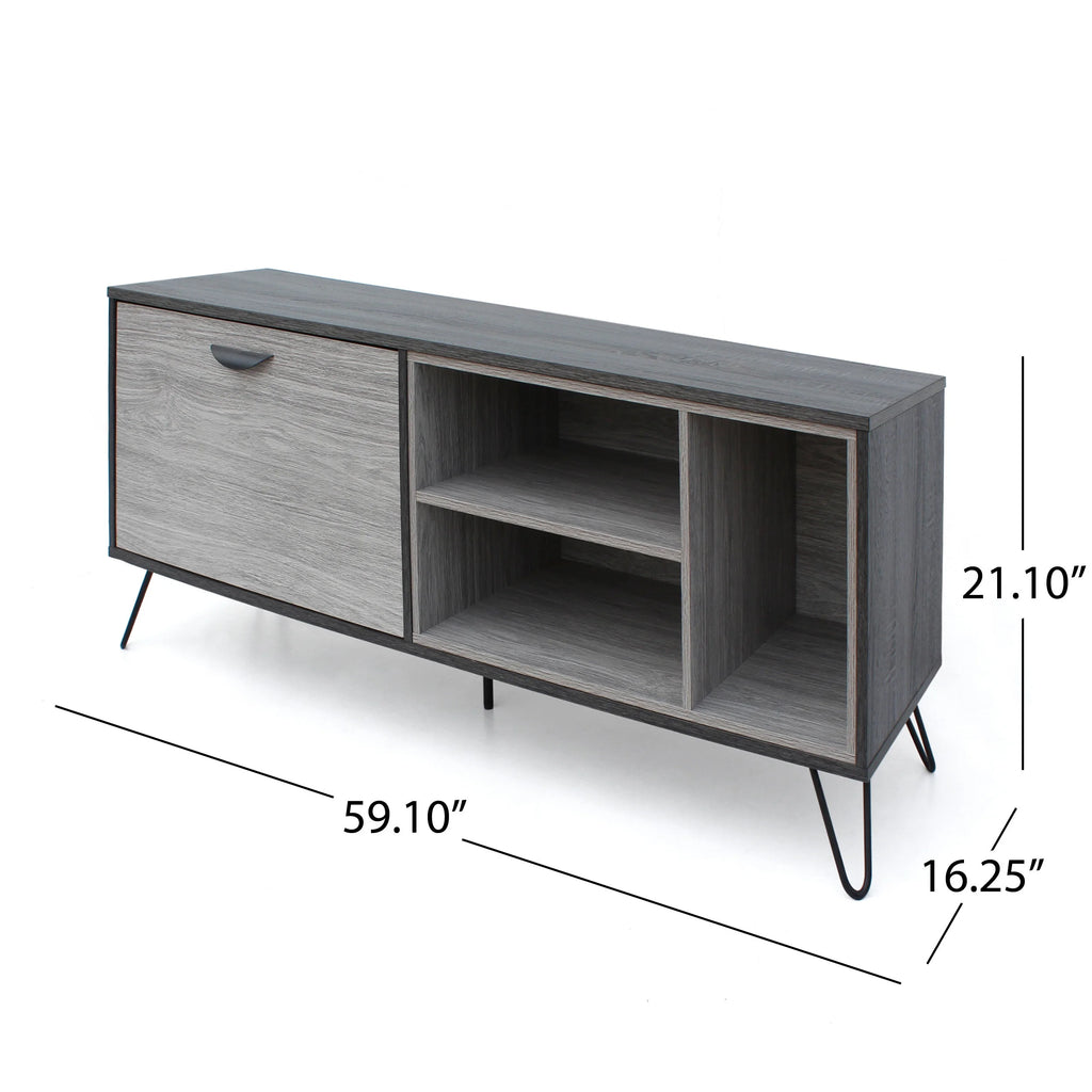 65" Two Toned Faux Wood TV Stand O3486