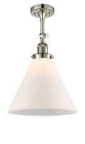 Polished Nickel Cone Semi-Flush Mount Light T913