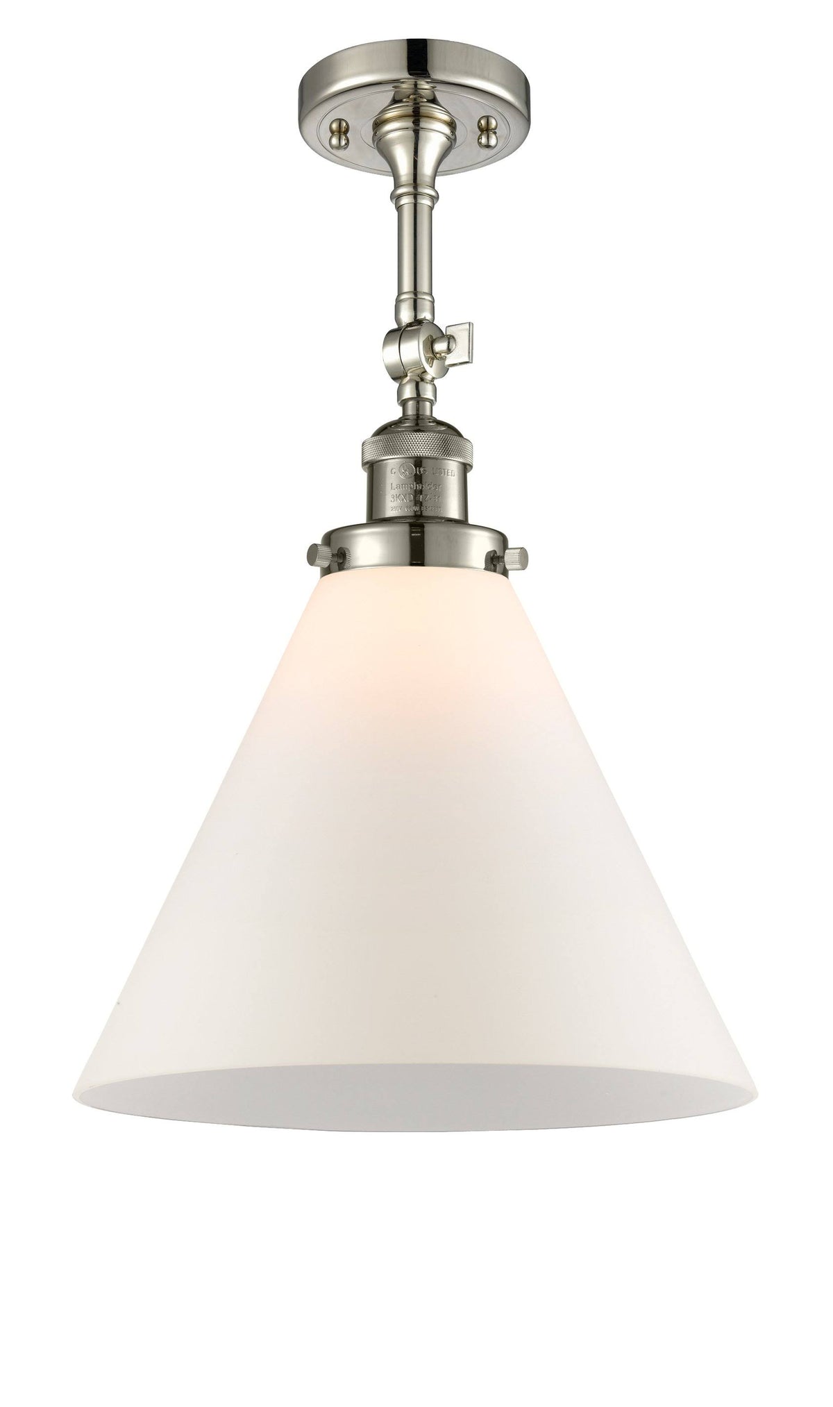 Polished Nickel Cone Semi-Flush Mount Light T913