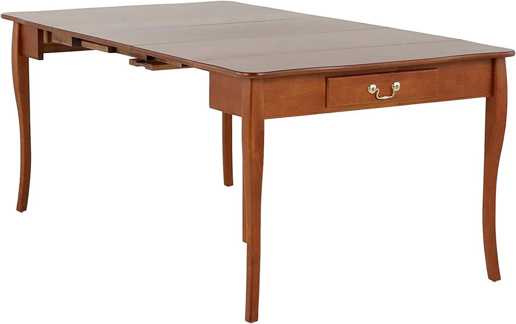 Solid Wood Convertible Console Dining Table with 2 Leaves, Cherry Finish M6760