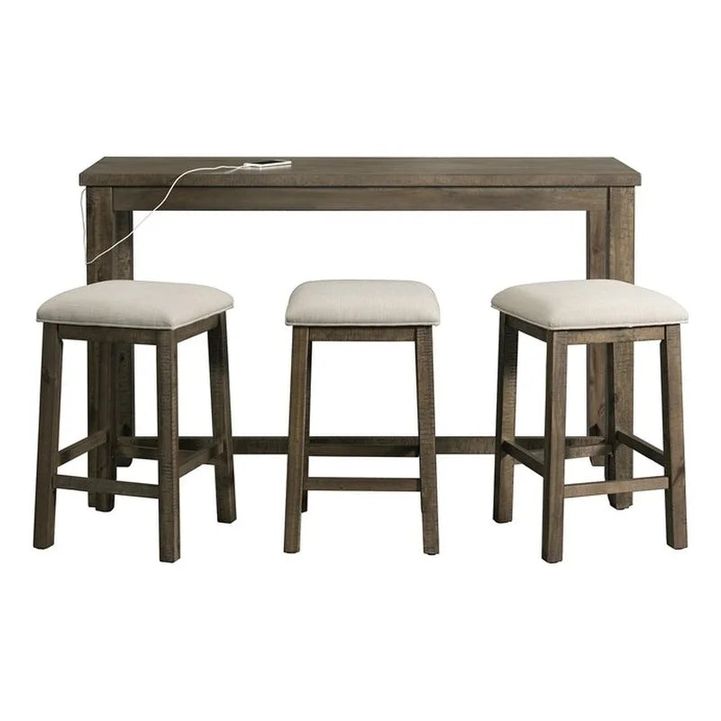 Wood Gray Bar Table Set T930