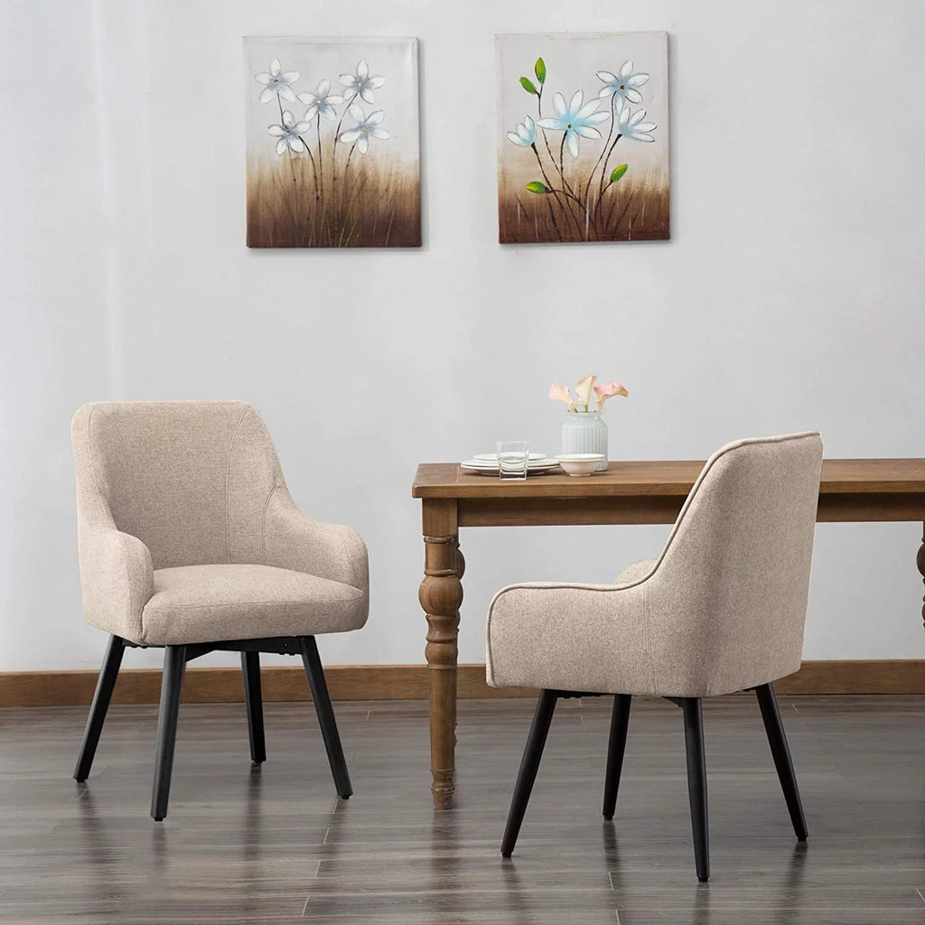 Swivel Upholstered Dining Chairs Set of 2 O26691