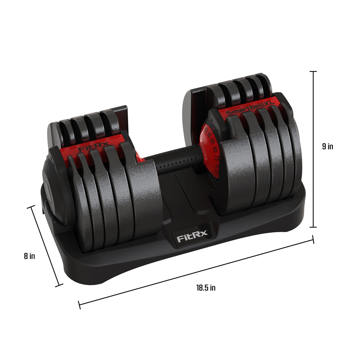 Adjustable Dumbbell 10-90 lbs Black I9784