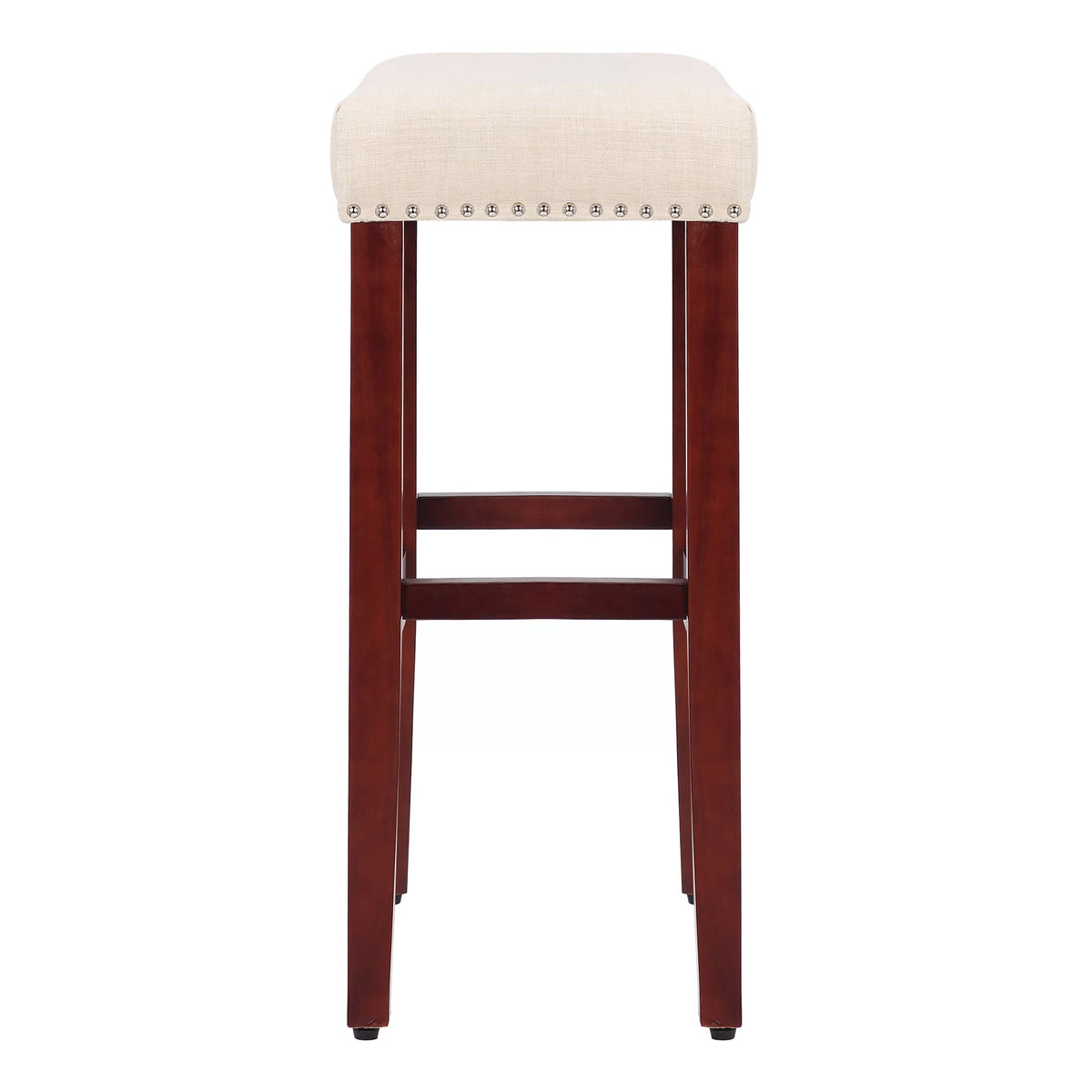 29 Inch Beige Upholstered Wood Bar Stools Z2893