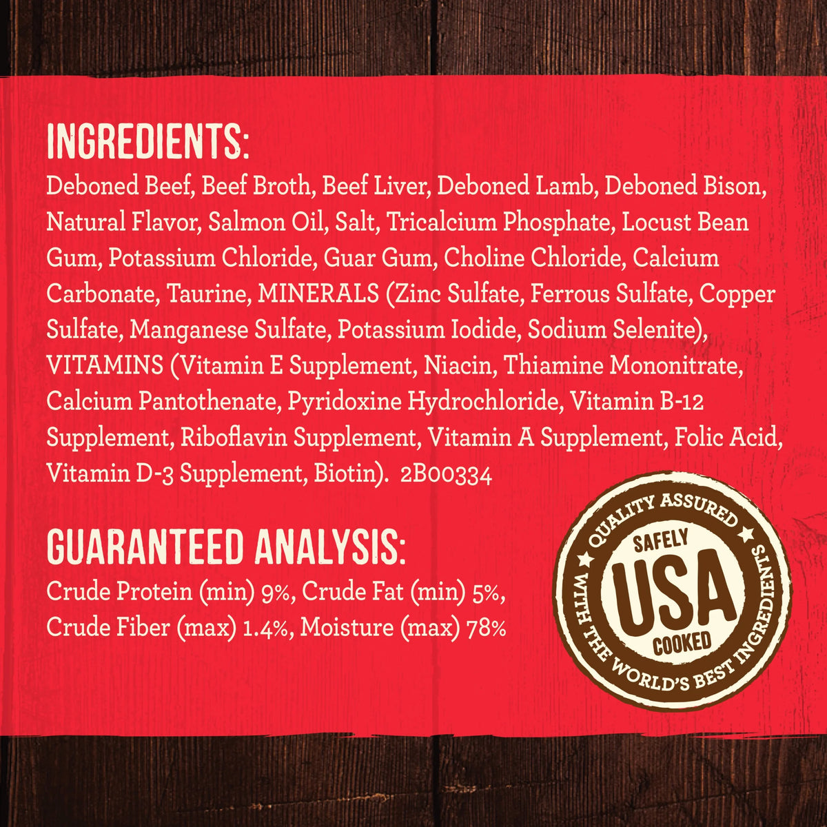 Real Beef Lamb & Buffalo Grain Free Wet Dog Food 12.7 oz Can E897