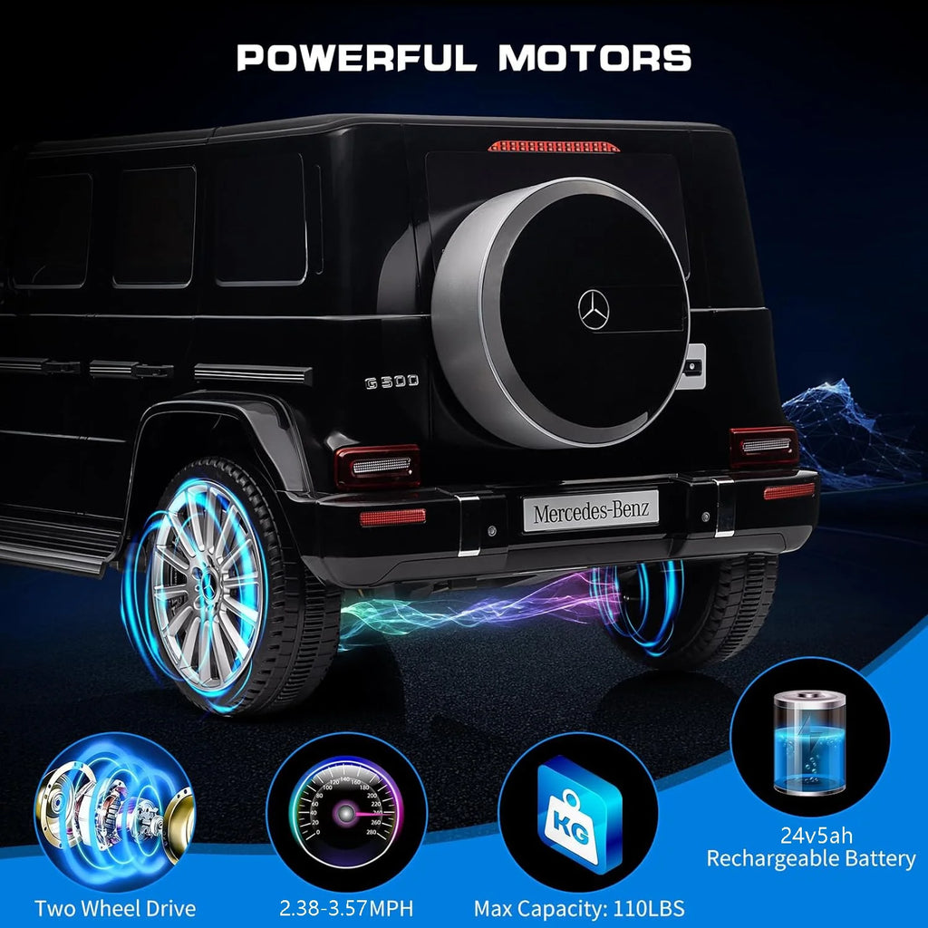 24v Battery Powered Toy Electric Car with Remote, Black V52849
