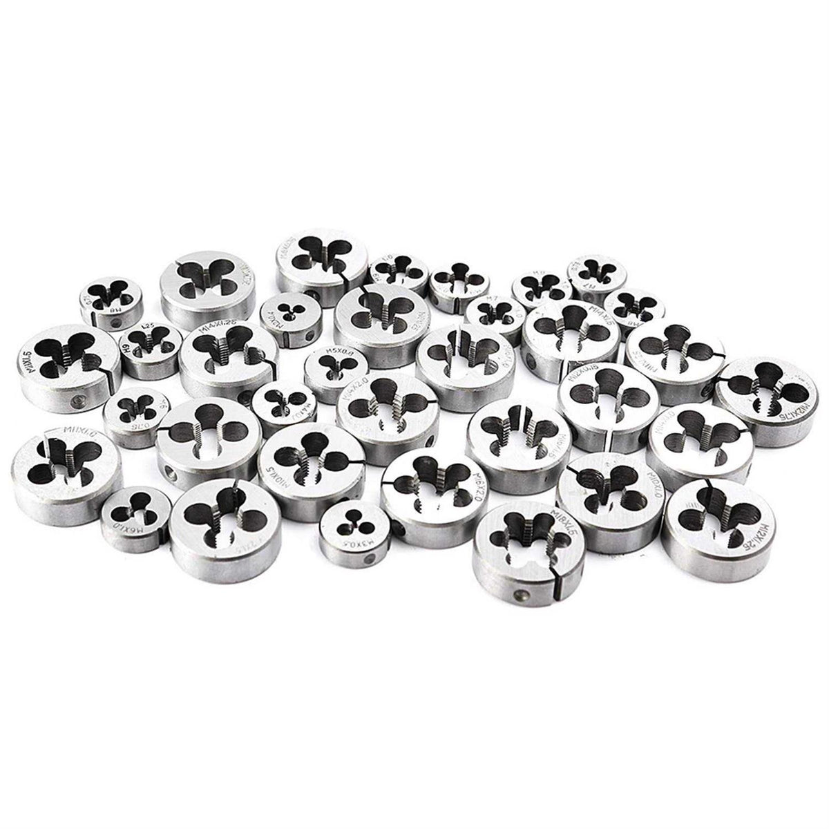 110 Pcs Metric Tap and Die Set M2-M18 Tungsten Steel Titanium with Storage Case M117