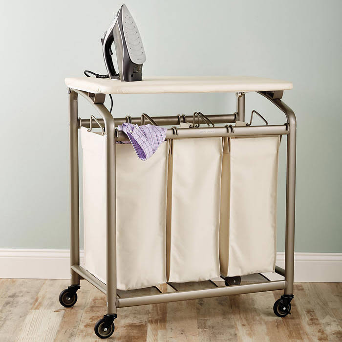 3-Bag Laundry Sorter with Folding Table Y270