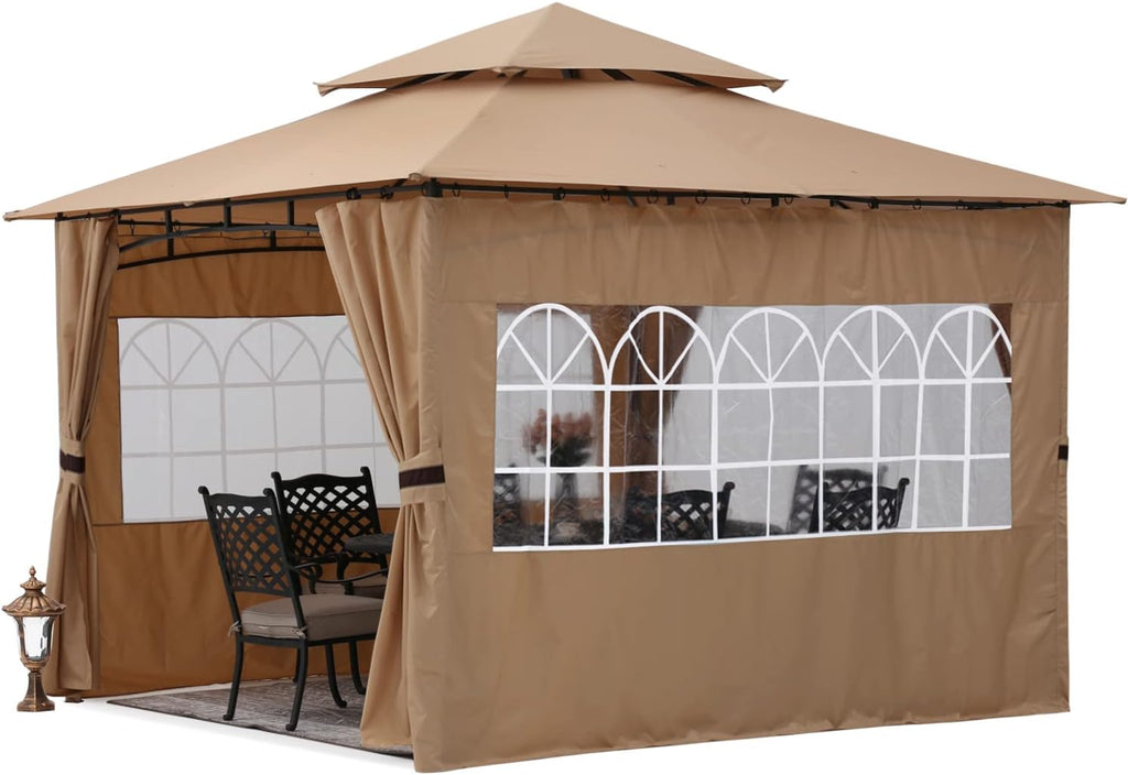 10’x12’ Dark Gray Winter Gazebo with Sidewalls V944741