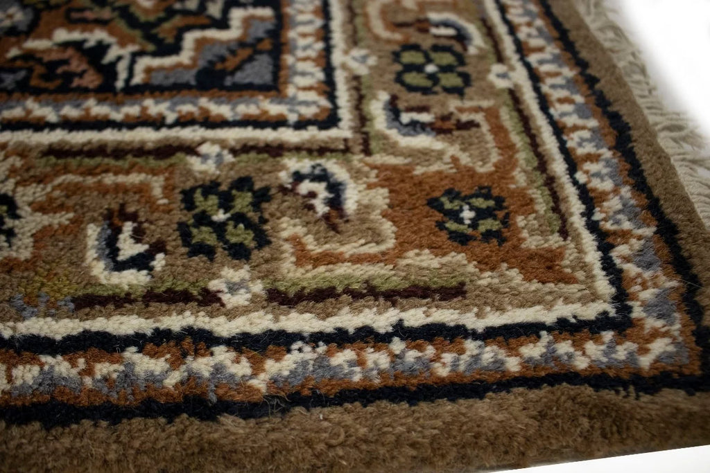 Cream Floral Tribal Oriental Rug Y721