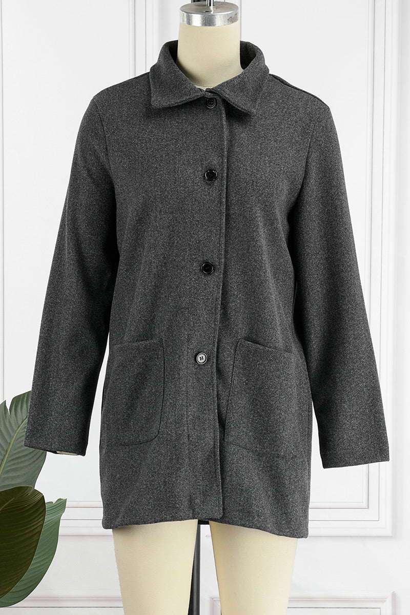 Solid Color Mandarin Collar Outerwear P52023