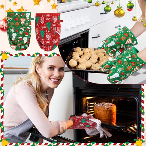 2 Pcs Christmas Mini Oven Mitt Pot Holders Y3979