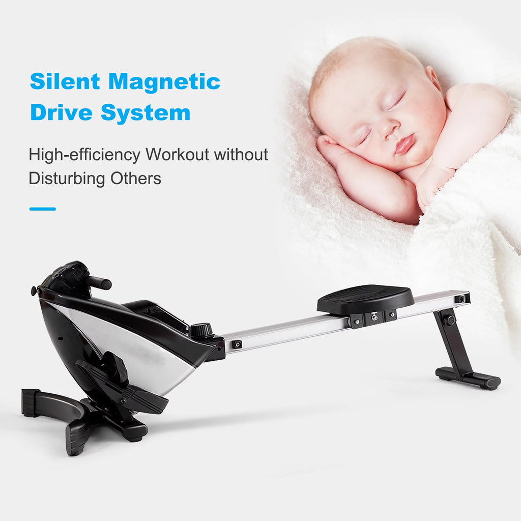 Magnetic Rowing Machine with LCD Display and Adjustable Resistance N244