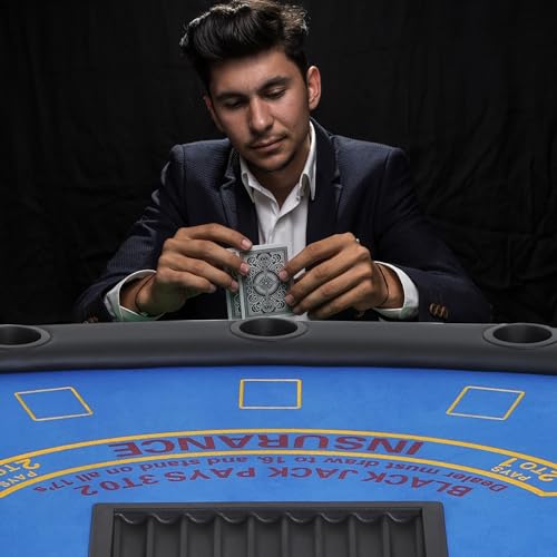 Foldable Poker Table for 7 Players with Chip & Cup Holder N35596