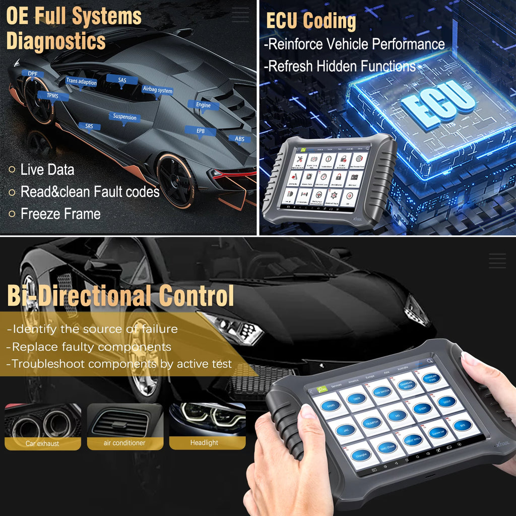 Automotive Diagnostic Scan Tool, Bi-Directional Bluetooth Car Scanner, 42 Services L962