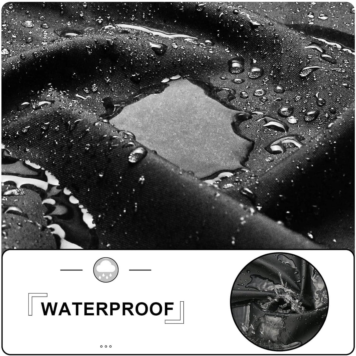 Black 600D Waterproof Griddle Cover with Support Pole J82211