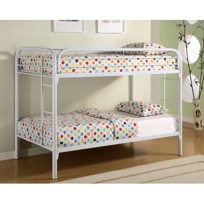 White Twin Over Twin Metal Bunk Bed B40565