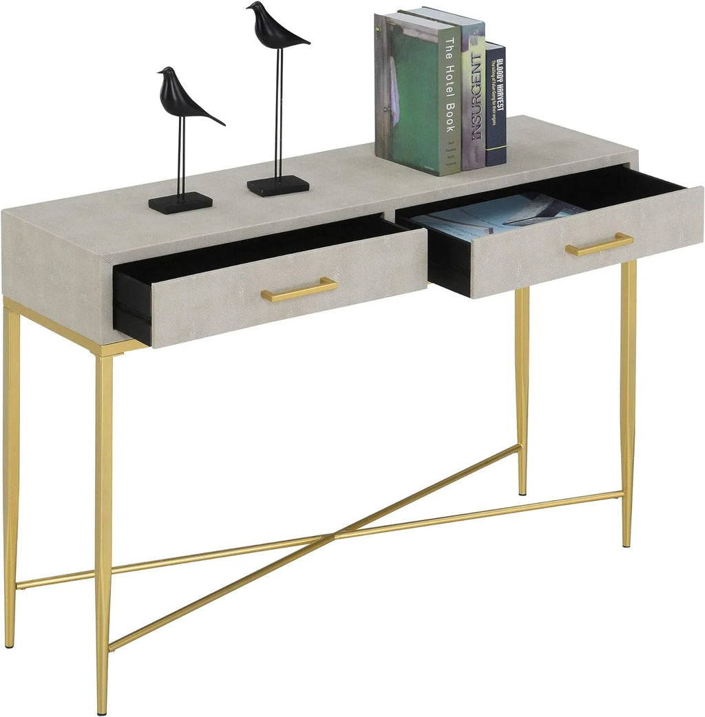 Beige/Gold Console Table R79298