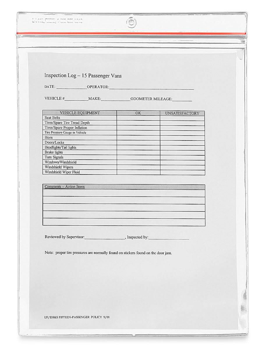 Reclosable Vinyl Envelopes - 10 x 13 S6697