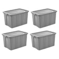30 Gallon Plastic Storage Tote Bin with Lid 4 Pack L66450