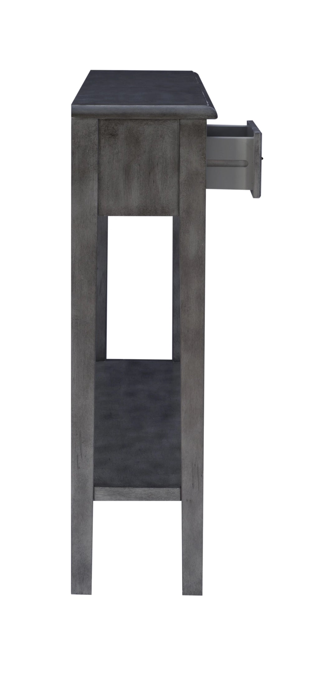 Gray 4-Drawer Console Table with Shelf I47165