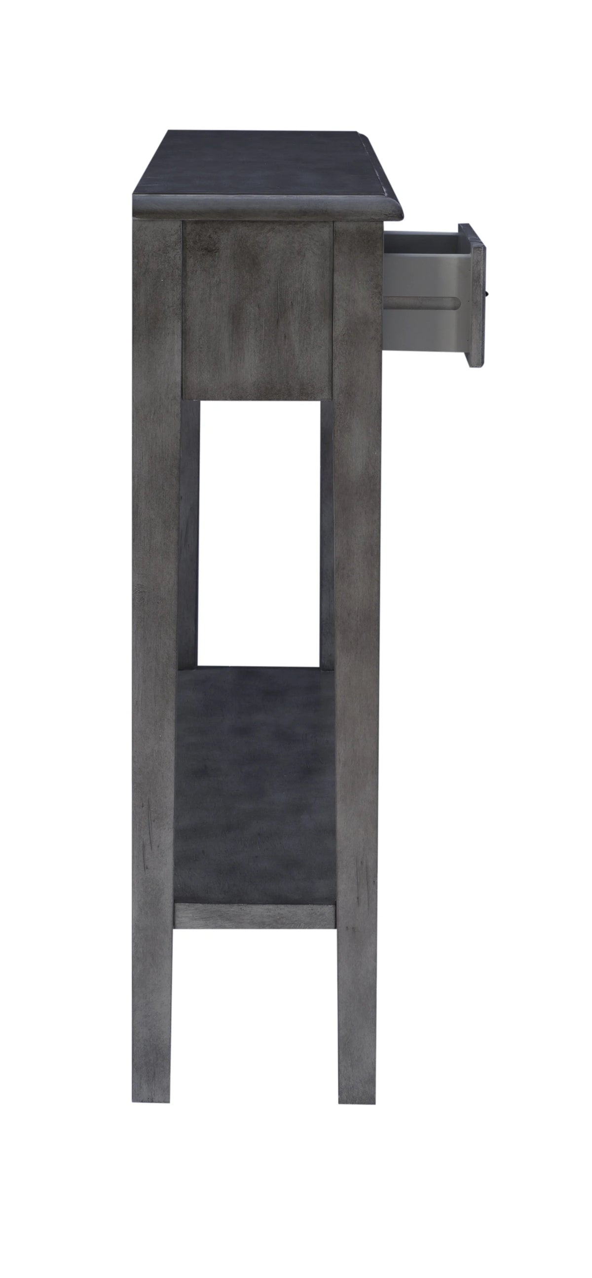 Gray 4-Drawer Console Table with Shelf I47165