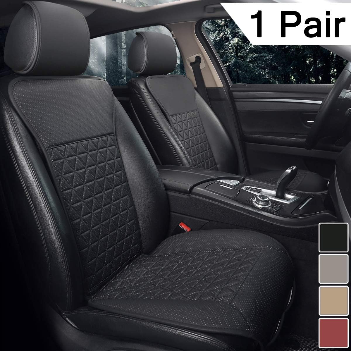 Wine Red Pack of 2 PU Car Seat Covers K5325