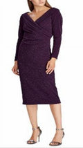 Purple Surplice Dress Size 14 Petite F45772