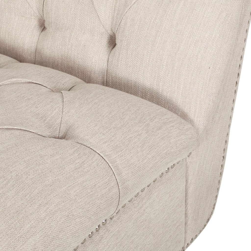 Beige Button Tufted Chaise Lounge Q126143