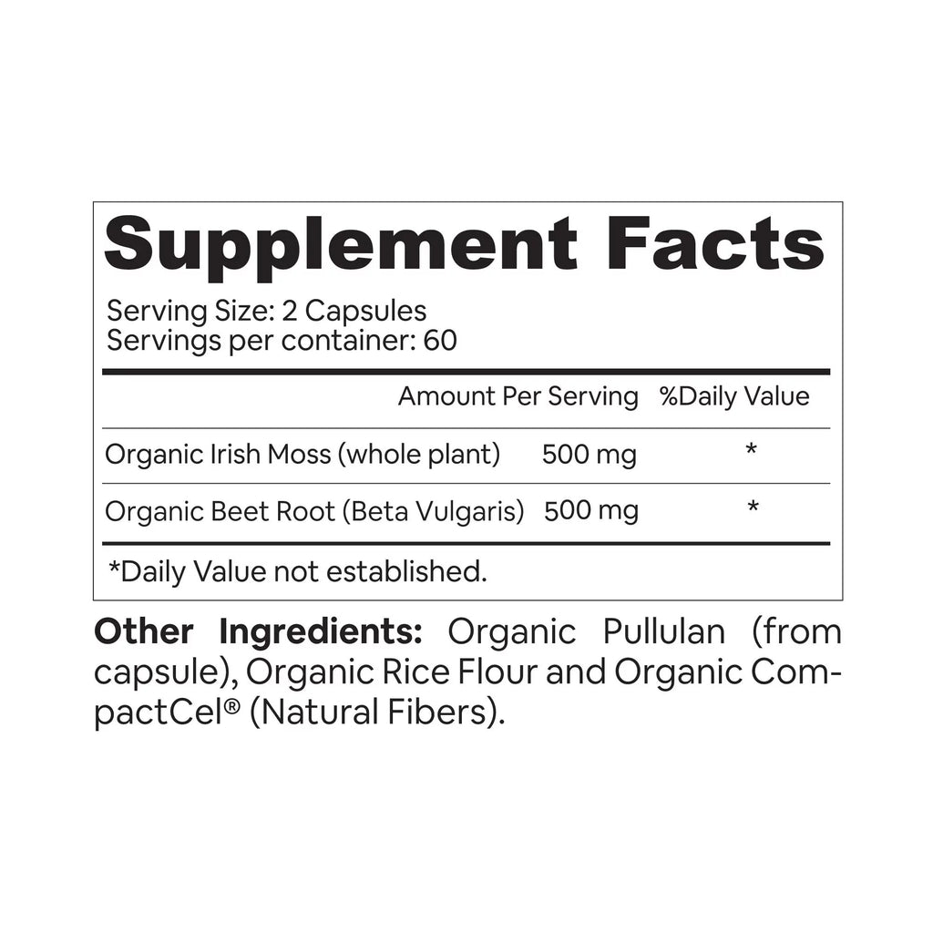 Organic Sea Moss with Beet Root Capsules P58648