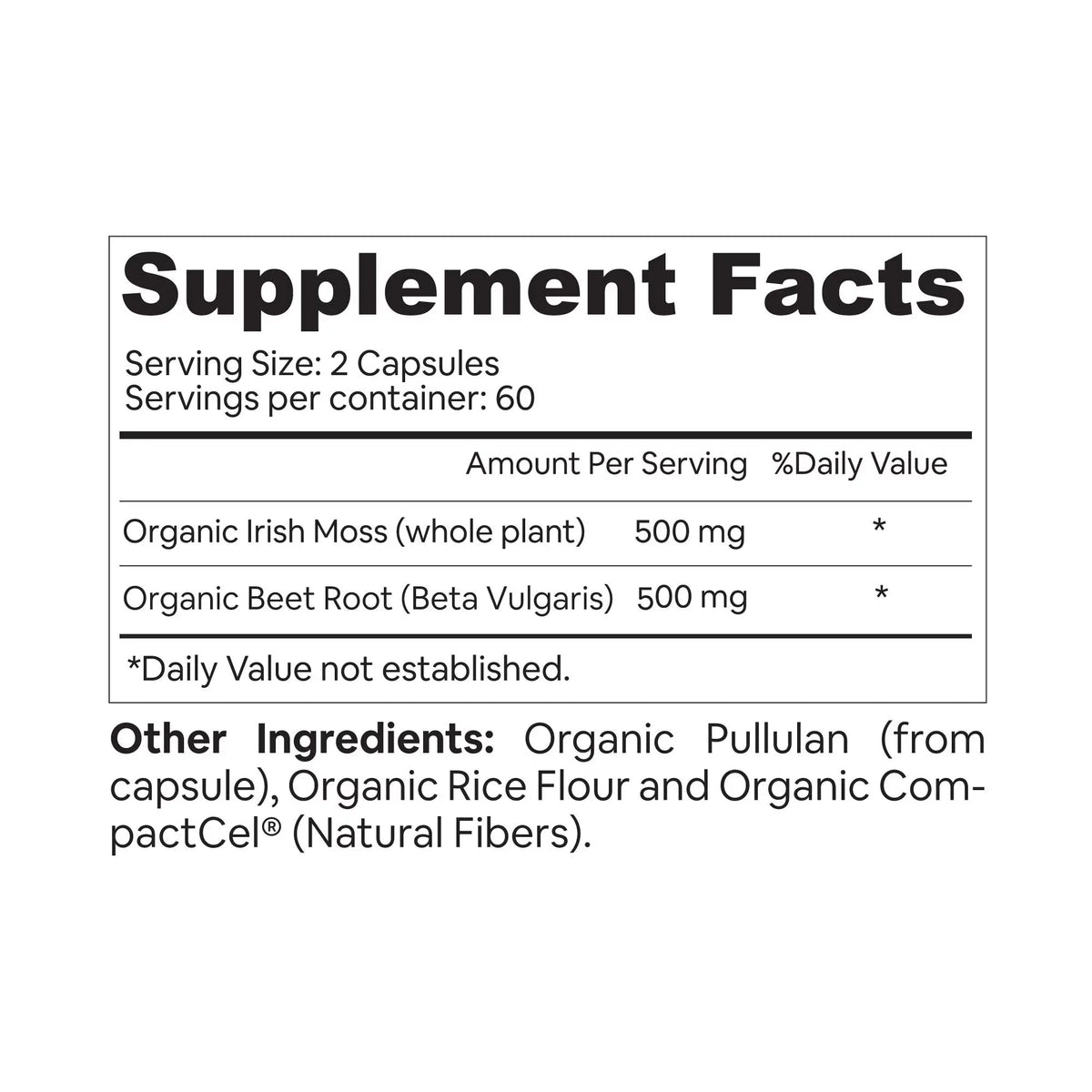 Organic Sea Moss with Beet Root Capsules P58648