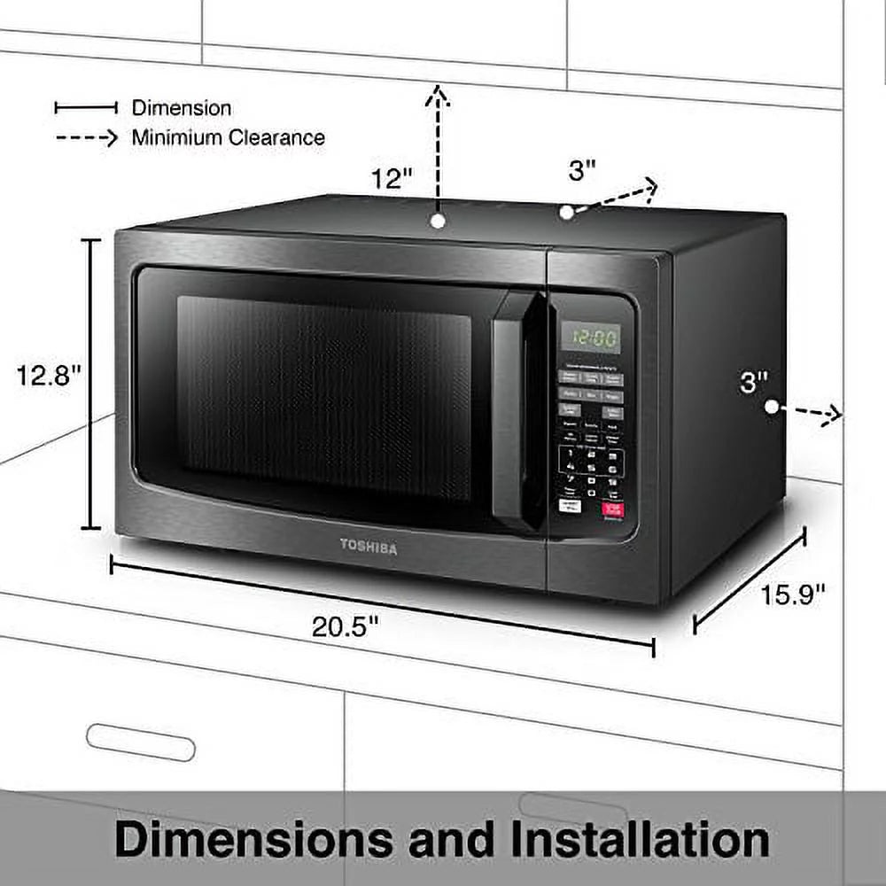 1.2 Cu.ft 1100W Black Stainless Steel Microwave Oven T4448