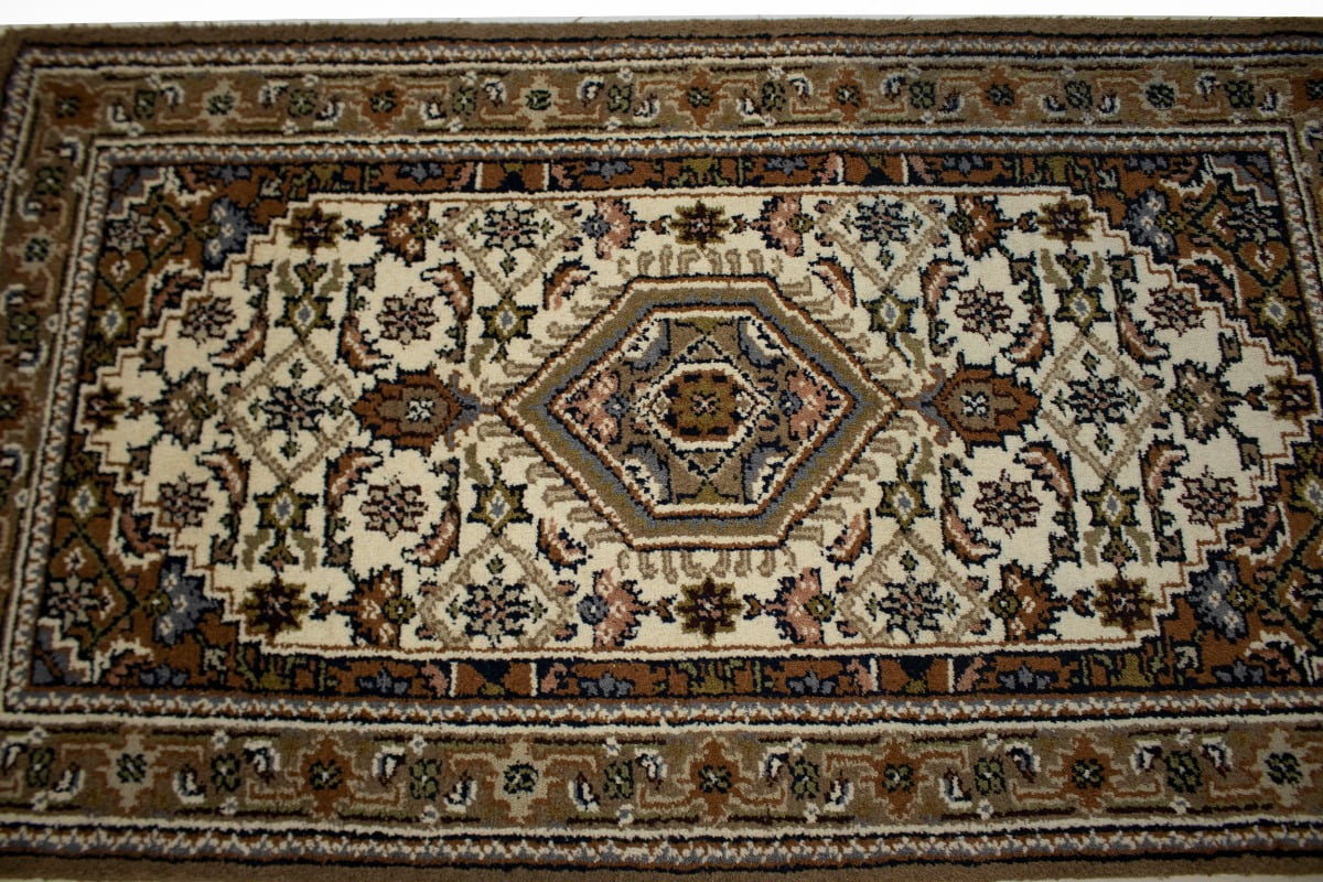 Cream Floral Tribal Oriental Rug Y721