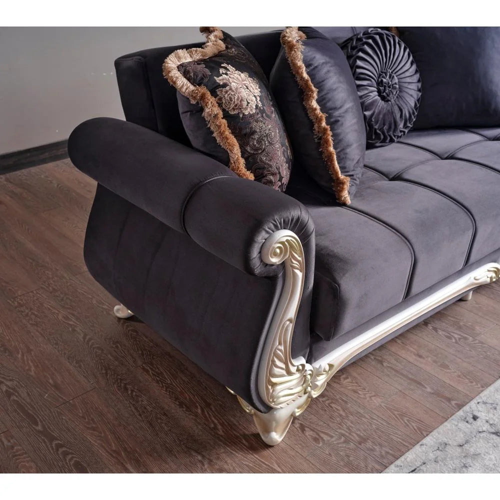 Anthracite Convertible Sleeper Loveseat C4532