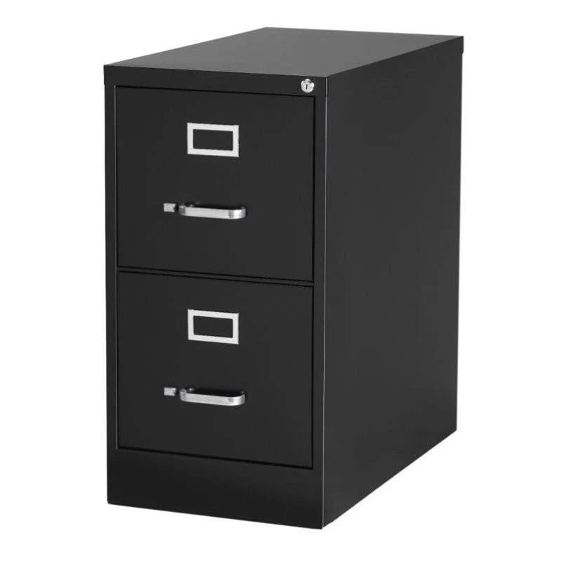 25x22 Deep 2 Drawer Letter File Cabinet in Black, Set of 2 B447
