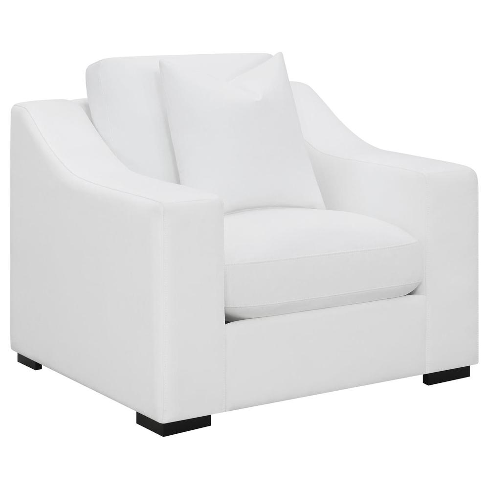 White 3-piece Fabric Upholstered Living Room Set Q5107