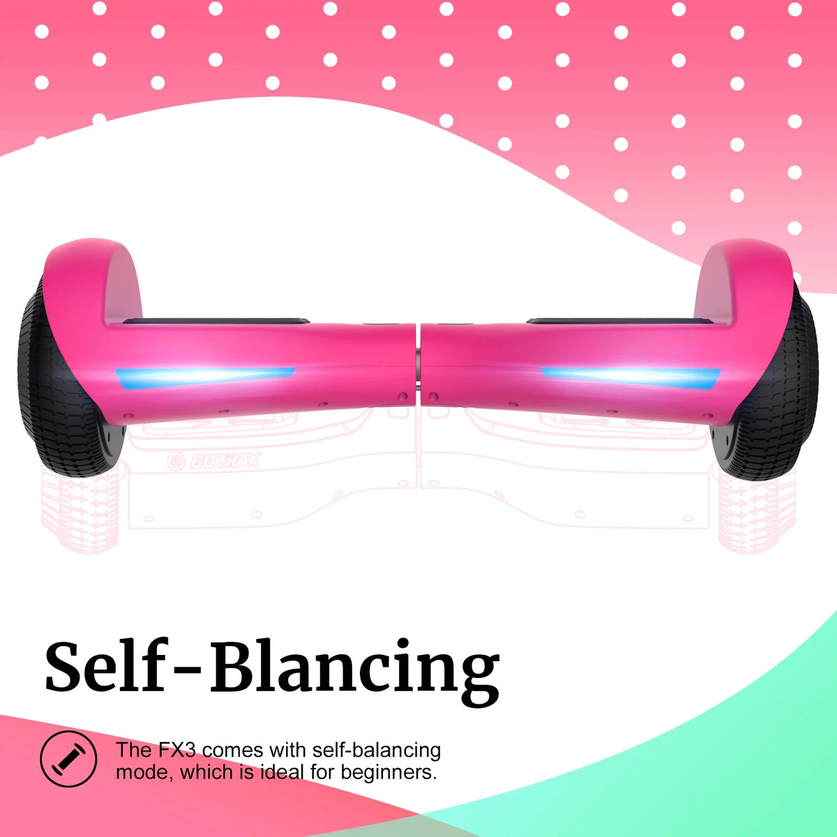Pink Hoverboard 6.5" LED Wheels L500139