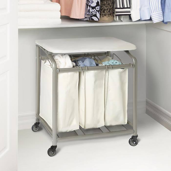 3-Bag Laundry Sorter with Folding Table Y270