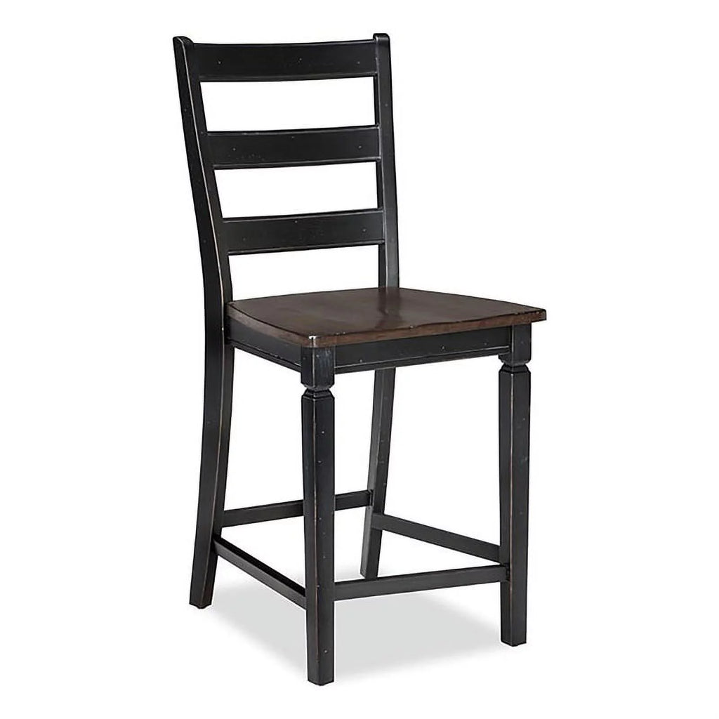 Black Wood Ladder Back Barstool Set of 2 X188078