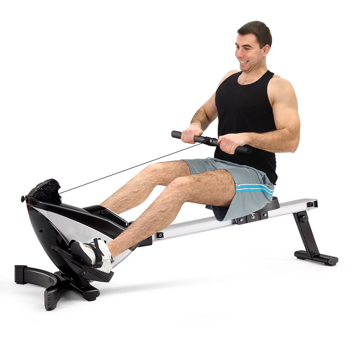 Magnetic Rowing Machine with LCD Display and Adjustable Resistance N244