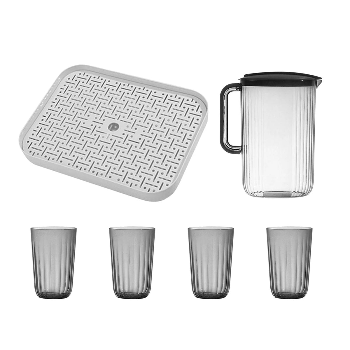 Gray 2000ml Fridge Pitcher with Lid, 6Pcs T728